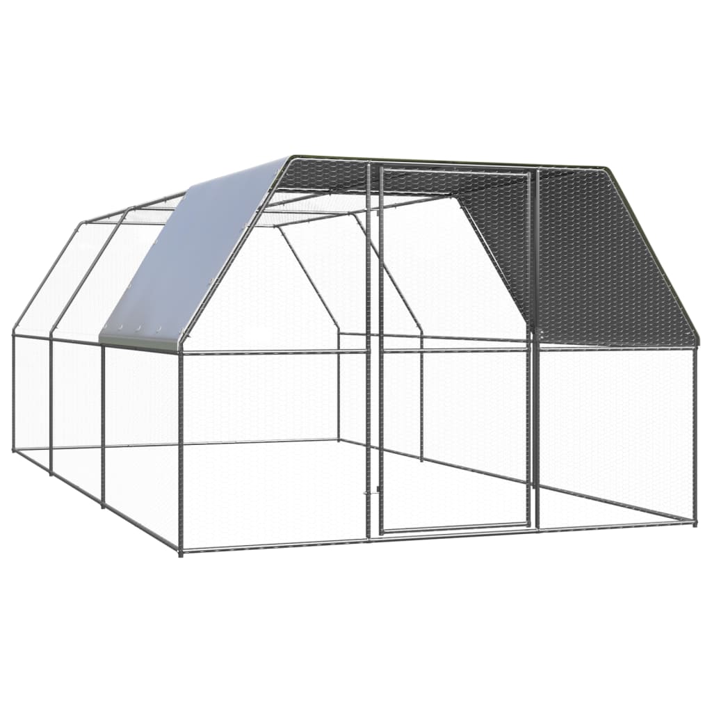 Vidaxl Outdoor-hühnerkäfig 3x6x2 M Verzinkter Stahl