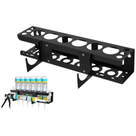 Support mural pour pistolet à calfeutrer, fer revêtu antirouille, 6 tubes et buses, 41,4 x 15,5 x 8,6 cm
