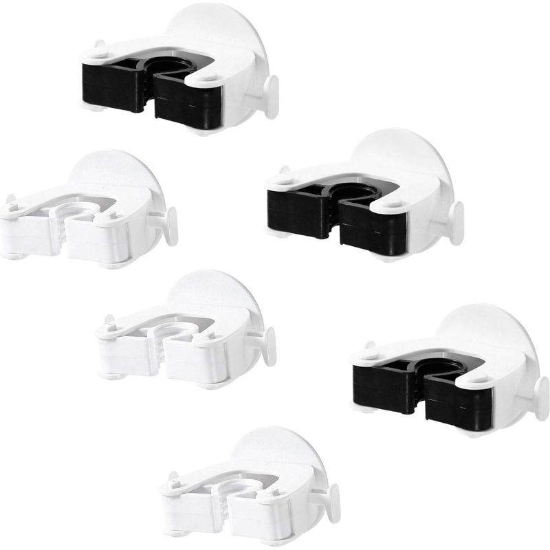 Support de vadrouille sans perçage en plastique PP, 7 x 5,5 x 2,5 cm, lot de 6