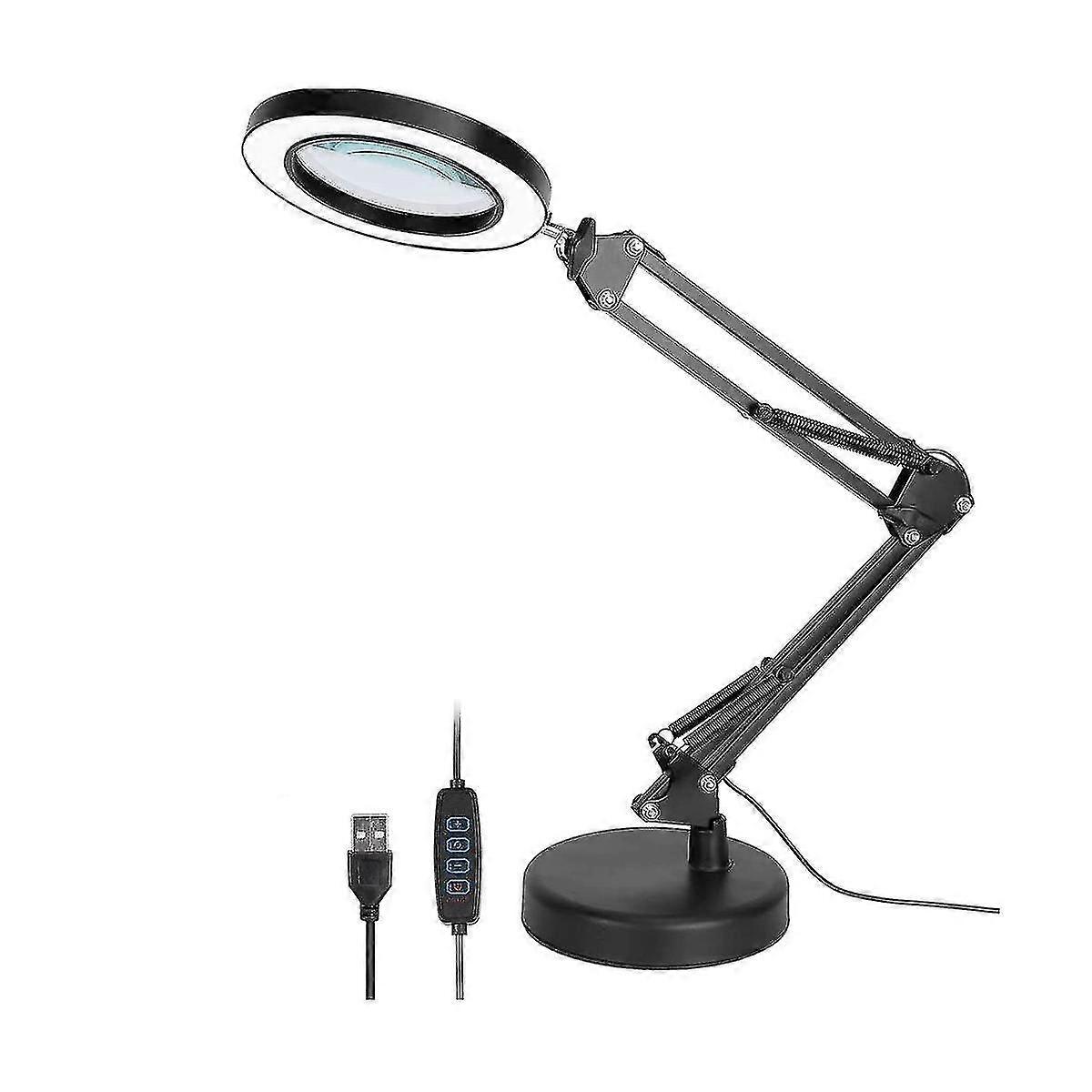 Lampe-loupe à pince 10x, verre véritable 11 cm, 72 LED 3 modes de couleur, OLOEY