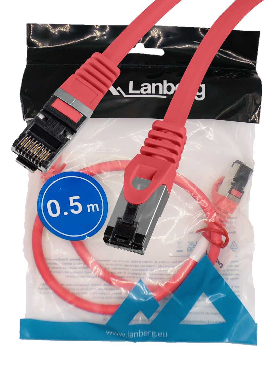 Oem Rot Lan-Internetkabel Rj45 Patchkabel Cat.8.1 Sftp 0,5 M