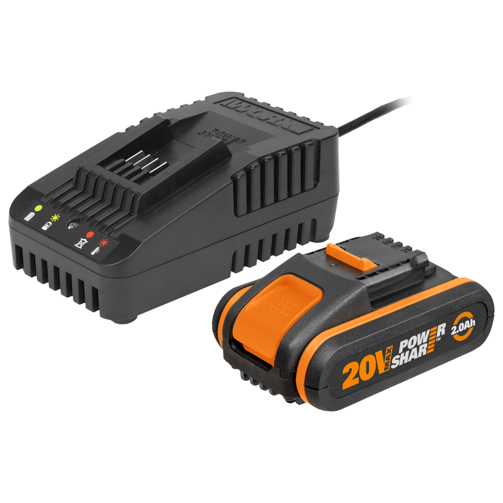WORX WA3601 Original Power Share 20V 2 Ah Akku mit Ladegerät Starter Set Kit NEU - Image 4