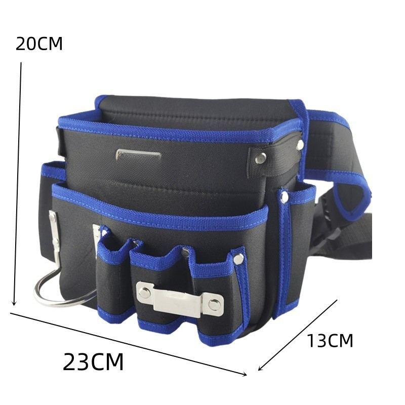 Sac à clous pour le travail du bois, ceinture ventrale, cuir, noir