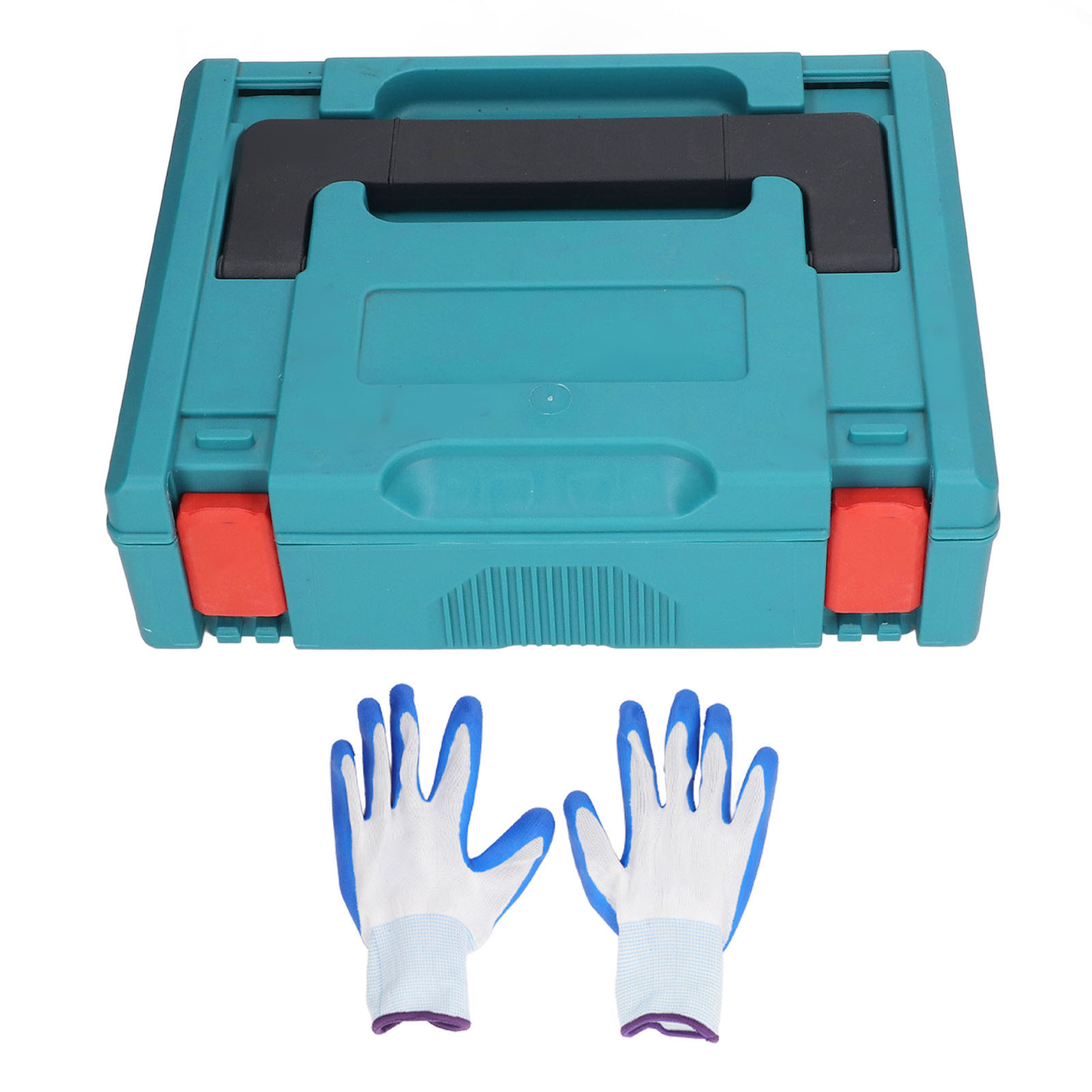 Boîte à outils portable WINS avec poignée, ABS, 34 x 26 x 10,5 cm, charge 10 kg, lot de 1 boîte et 2 paires de gants