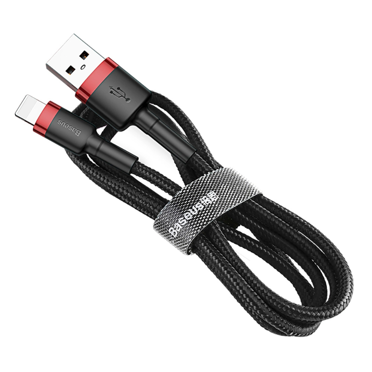 Tresice France Schwarz Robustes, Flexibles Usb-/Lightning-Kabel Für Iphones, Qc3.0, 2,4 A, 0,5 M, Und Rot