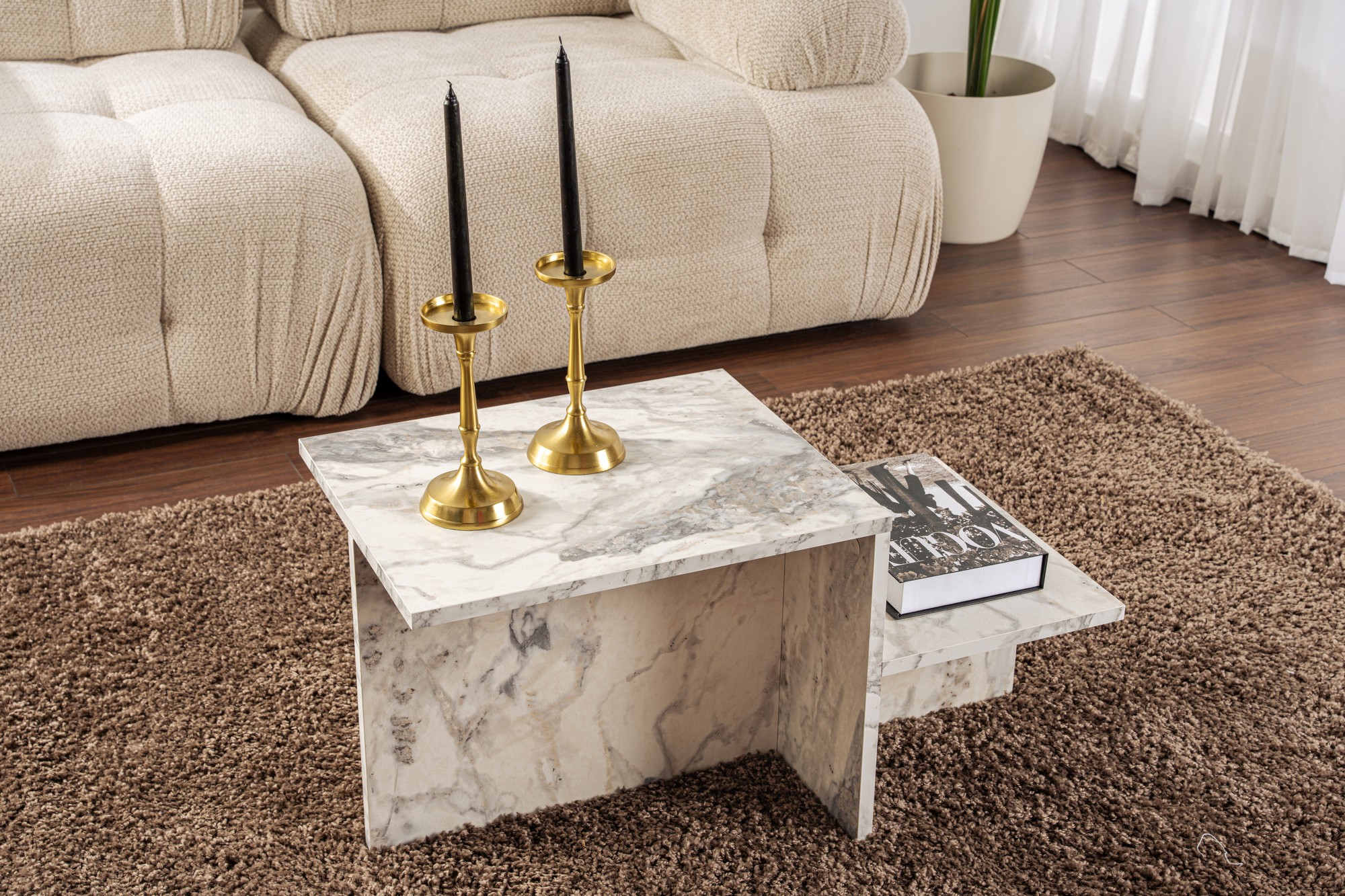 Calicosy - Table Basse 2 Niveaux L77 Cm - Harmony