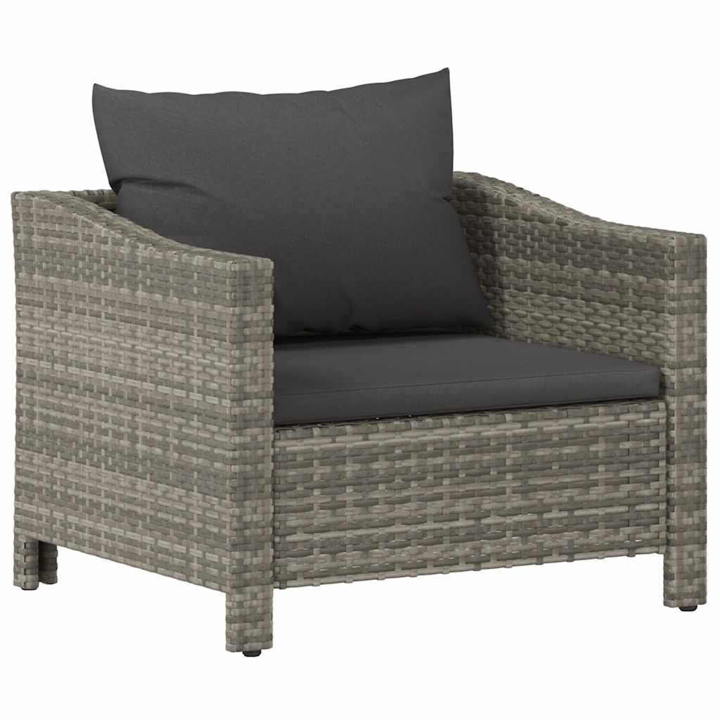 Fauteuil De Jardin Avec Coussin Gris Résine Tressée