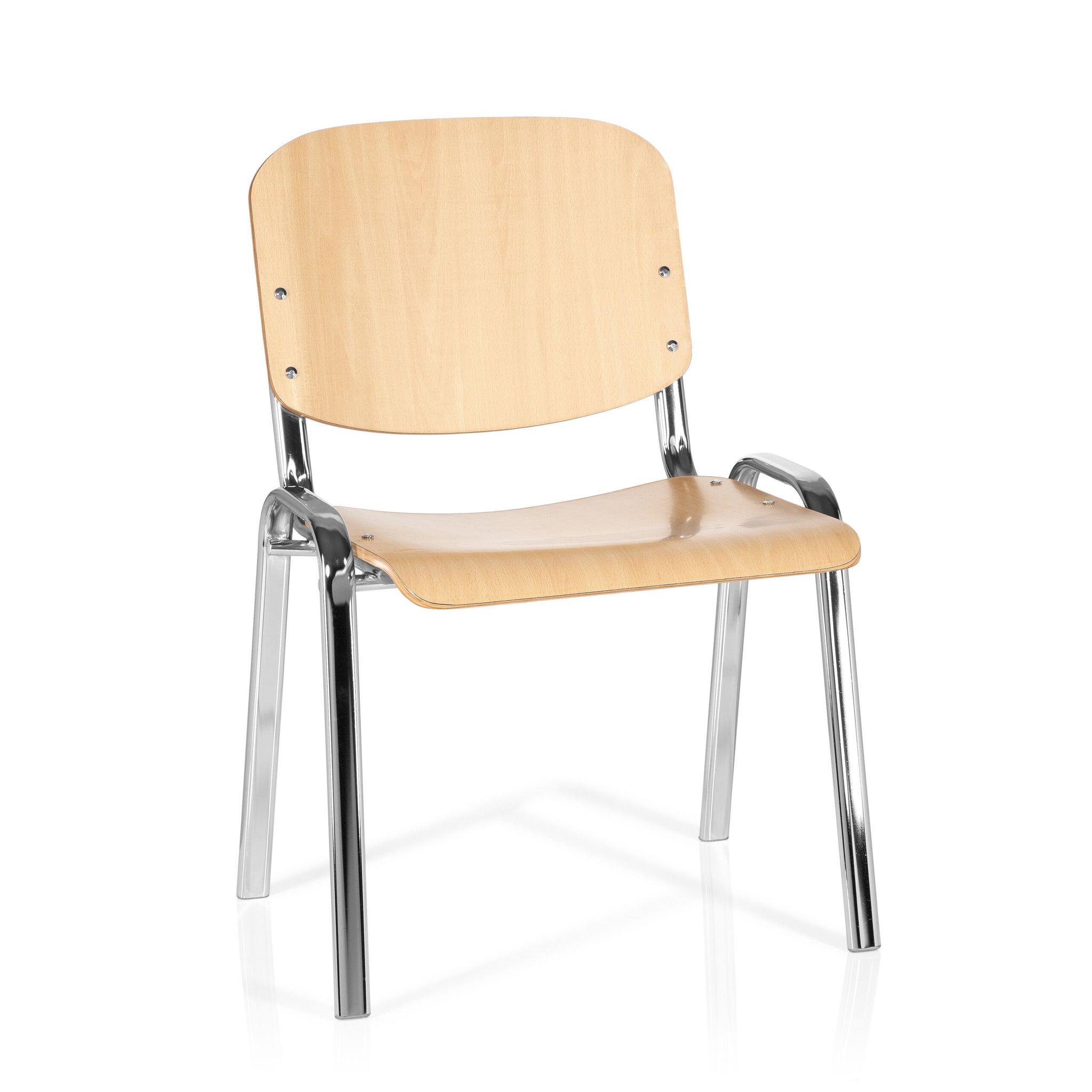 Hjh Office Konferenzstuhl / Besucherstuhl / Stuhl Xt 600 Chrom/Buche