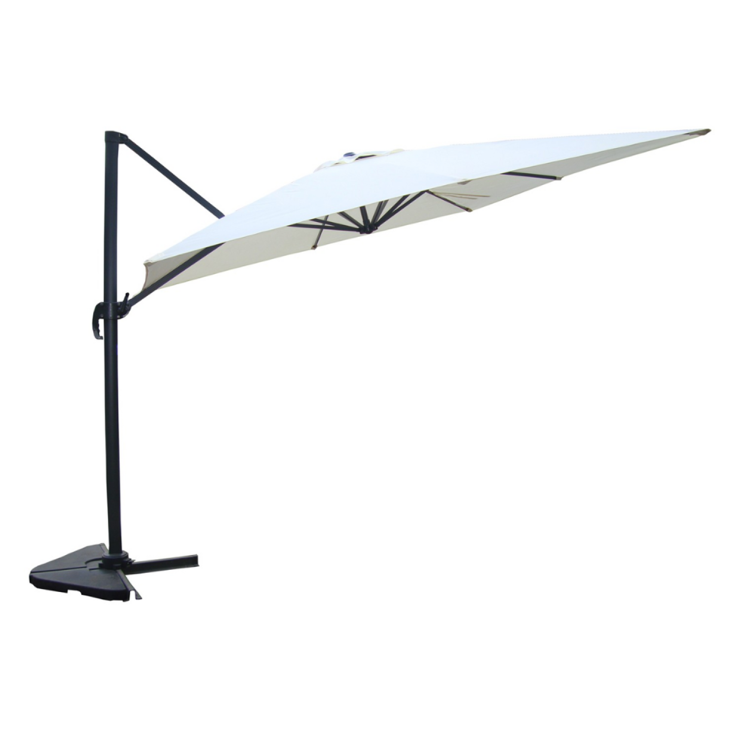 Concept-usine - Parasol Déporté Et Rotatif 3 X 4 M Écru Cesare