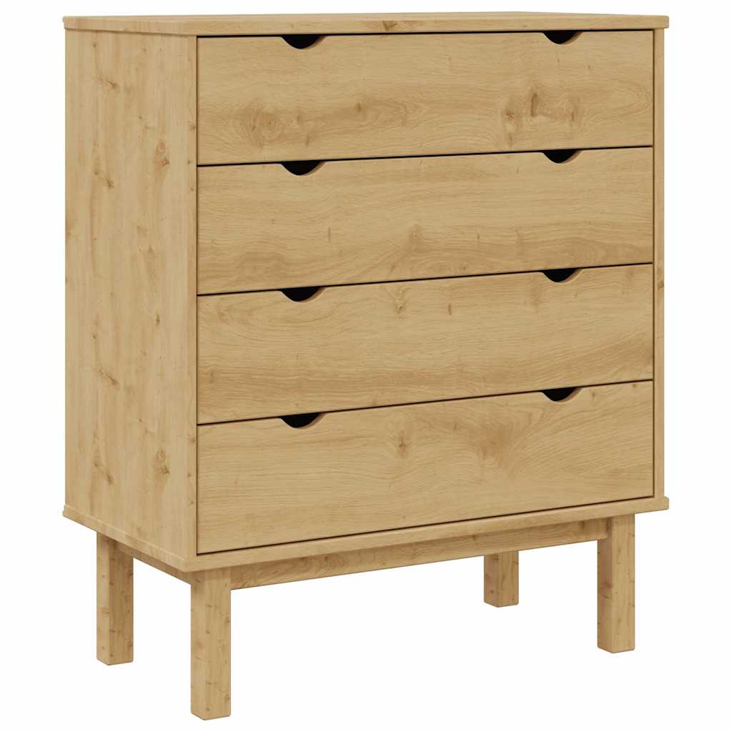 Vidaxl Braun Schubladenschrank Otta 76,5X39,5X90 Cm Massivholz - Image 2