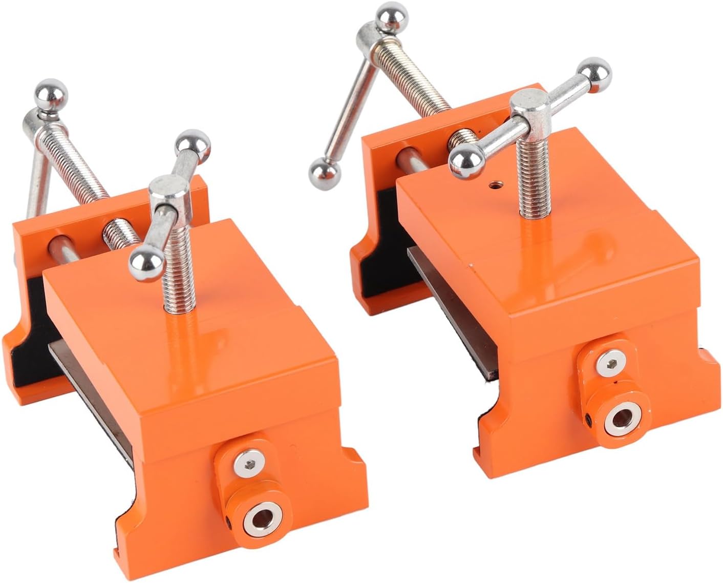 Serre-joint professionnel en métal avec clé, griffe de fixation aluminium et acier, patin de protection, lot de 2