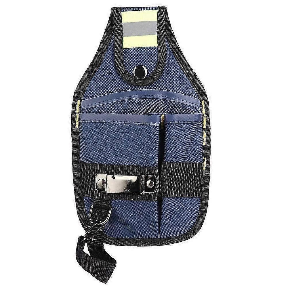 Sac à outils multifonctionnel en tissu Oxford 600D avec ceinture d'électricien, 3 poches, bleu