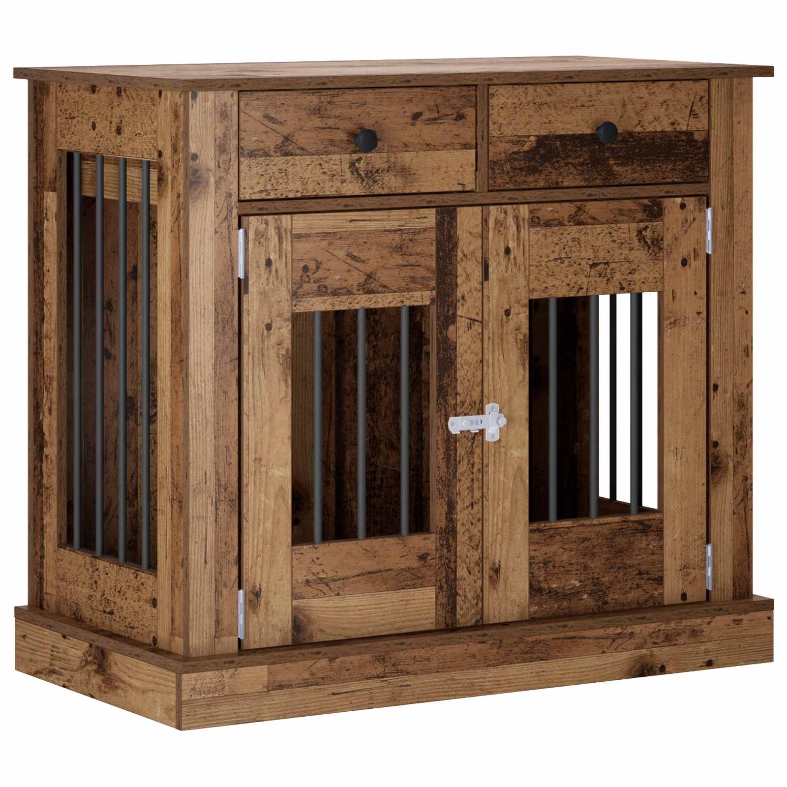 Vidaxl Braun Hundekäfigmöbel Altholz 90 X 47,5 X 80 Cm Holzwerkstoff