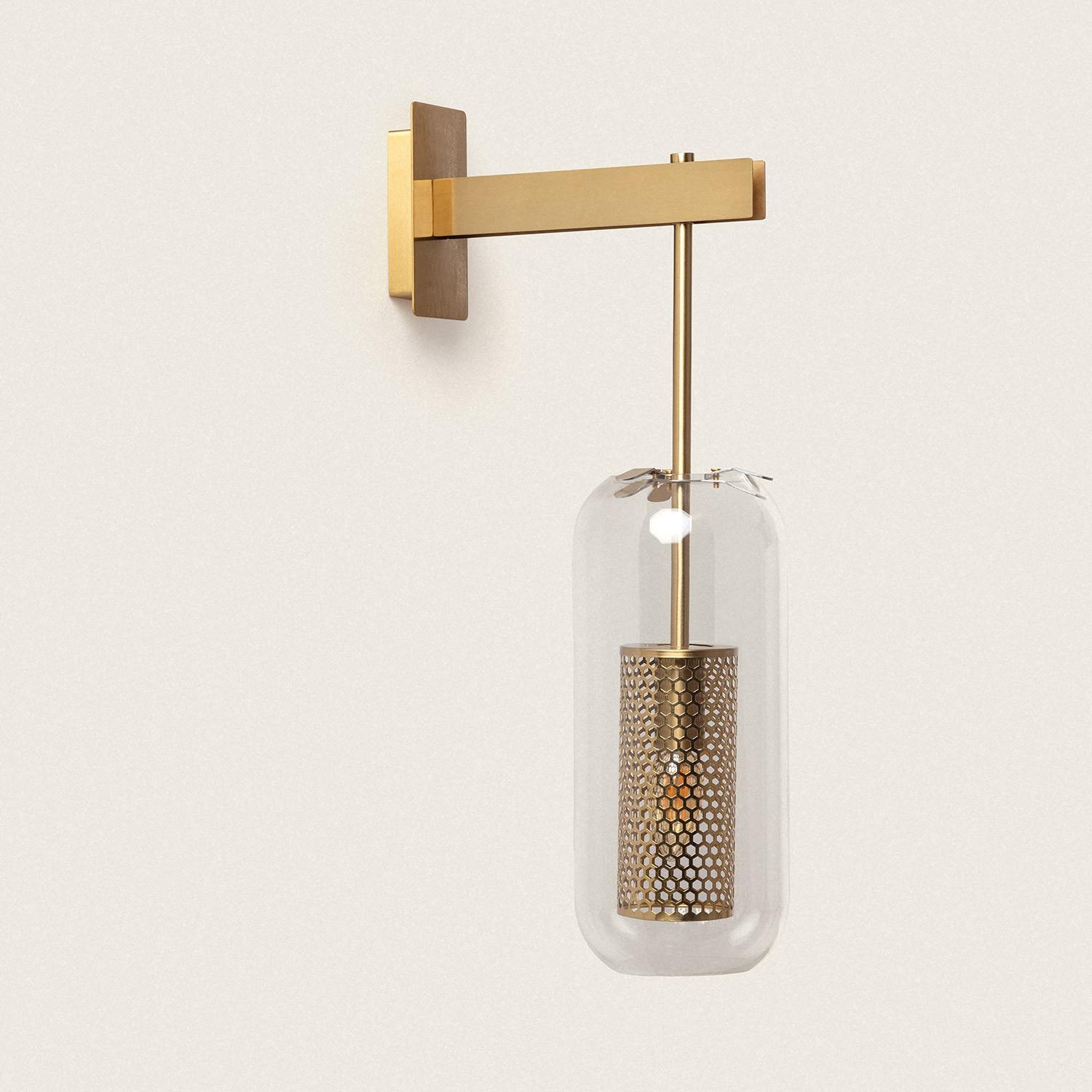Ledkia - Lampe Murale Métal Et Verre Julieta Doré
