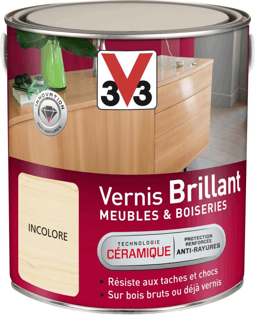 V33 - Vernis Intérieur Meubles Et Boiseries Incolore Brillant 2,5l