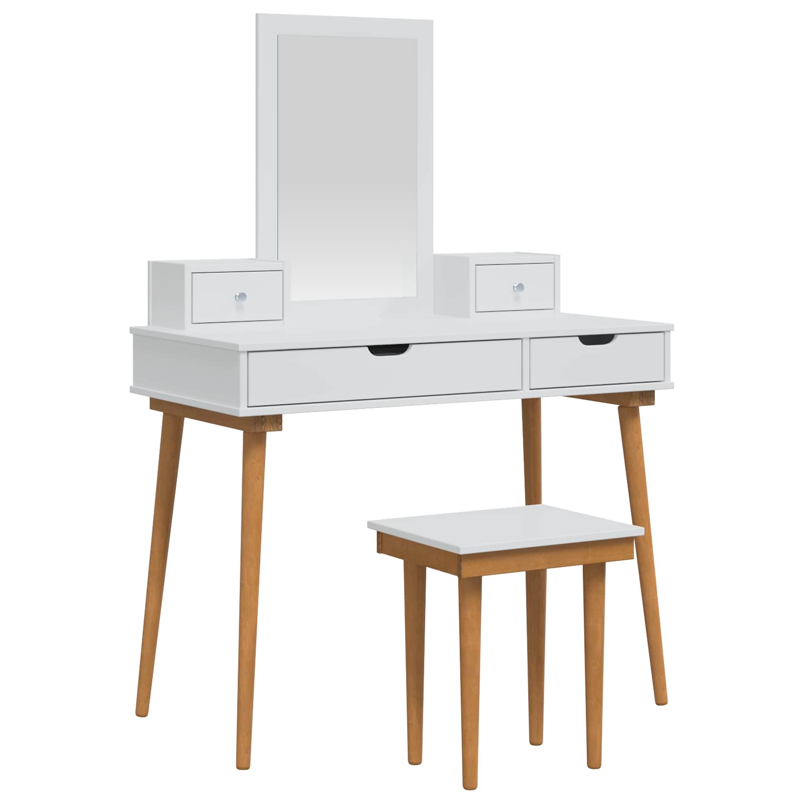 Vidaxl Weiß Dressing Table Set Fauske 5 Pcs White 100 X 50 X 143 Cm