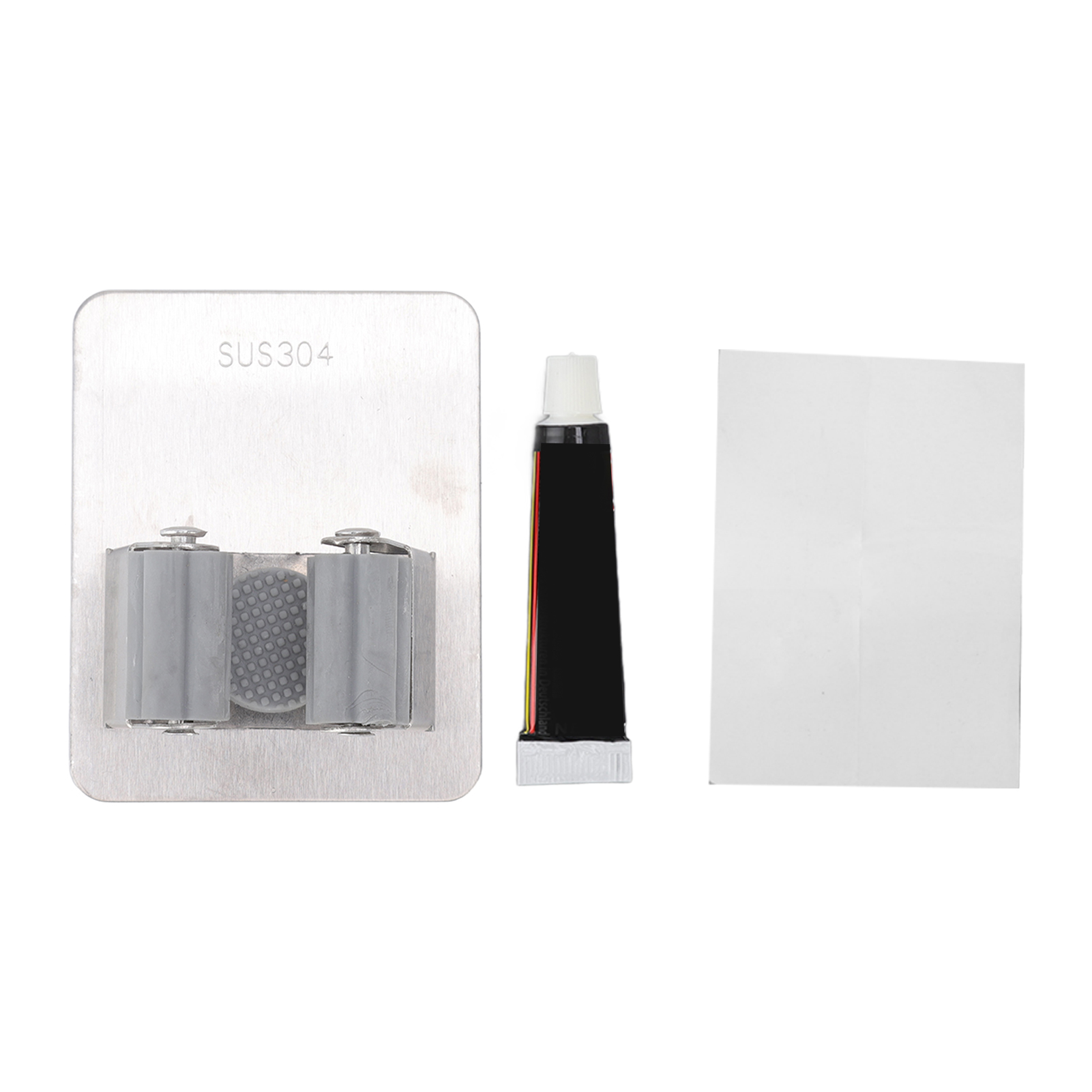 Support à balai mural auto-réglable en acier inoxydable, fixation adhésive sans perçage