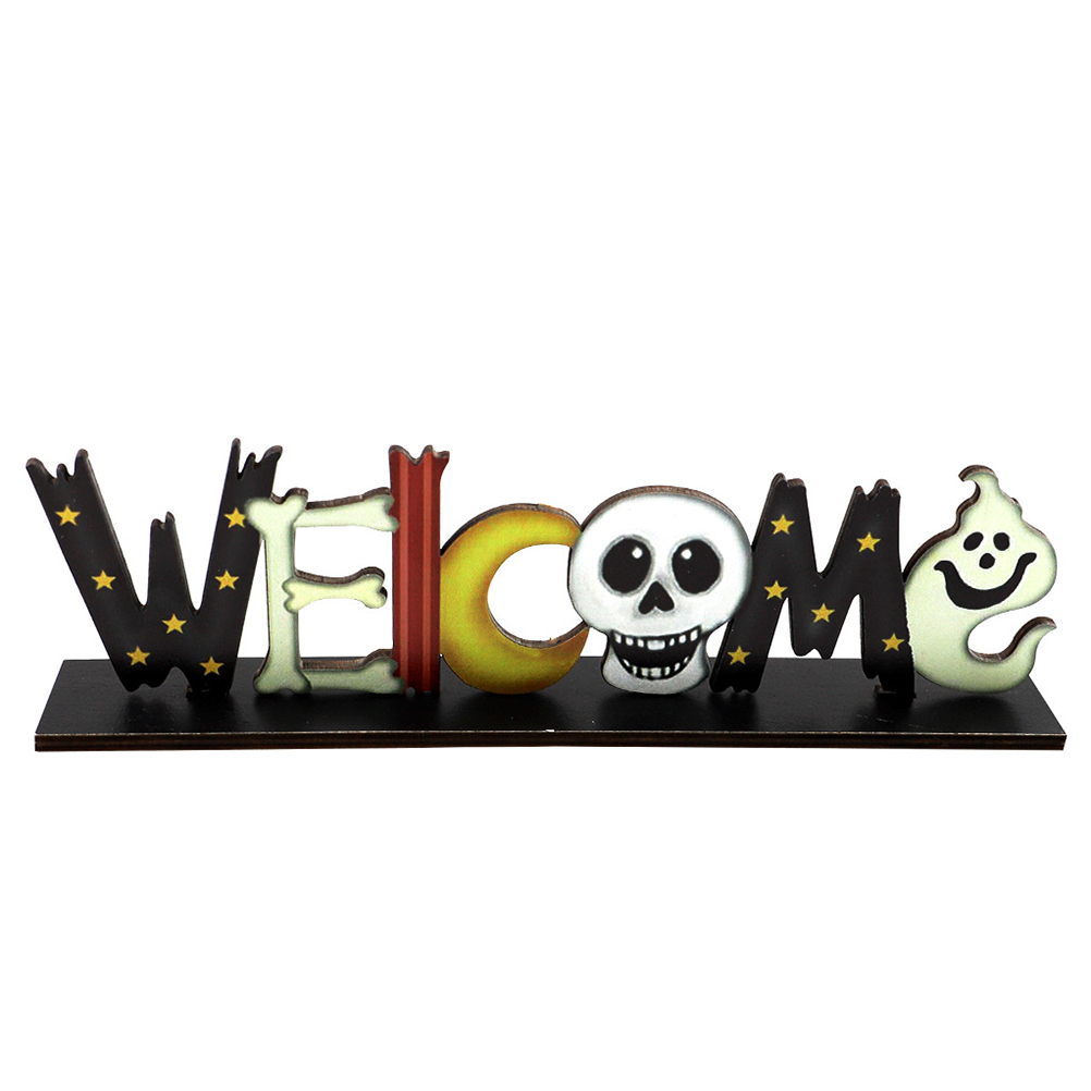 Punnyb Halloween-holzkürbis-skelett-spinne-glatze