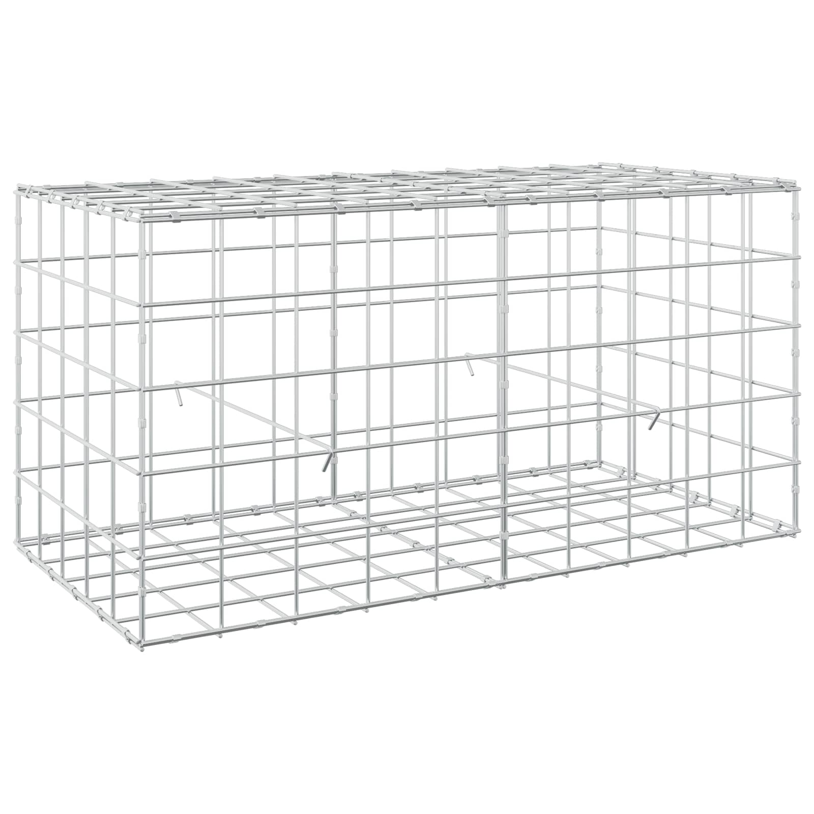 Vidaxl Versilbert Gabione Mit 5 Mm Draht Und 10X10 Cm Maschen 100X50x50 Cm