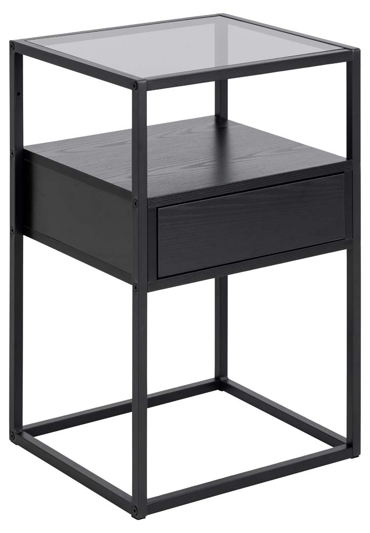 Ac Design Schwarz/Transparent Nachttisch, Randolf (40 X 35 X 59.90 Cm) - Bild 5