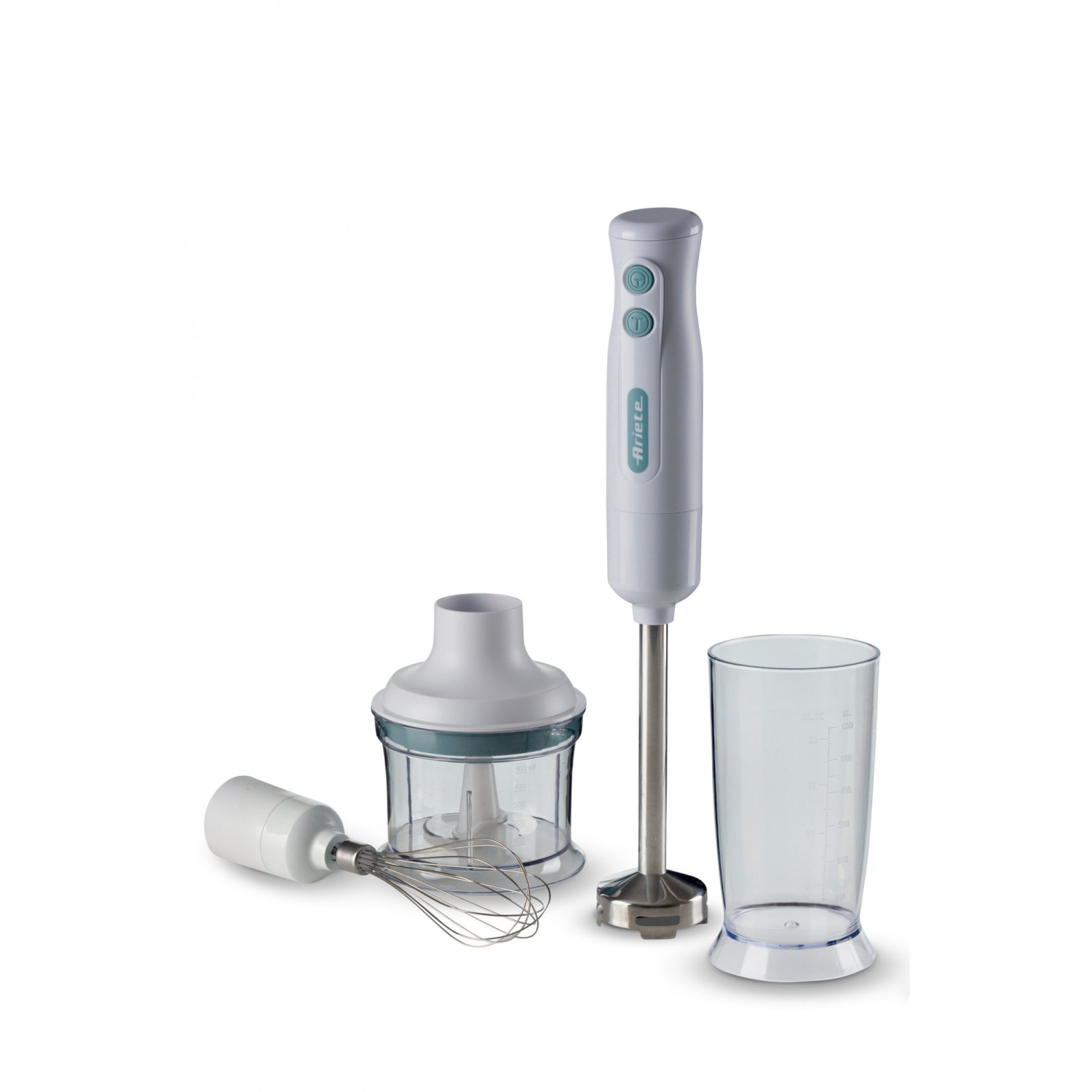 Ariete Weiss 601 Pimer 3In1, 700 W, 2 Geschwindigkeiten, Edelstahlklinge, Abnehmbarer Fuß, Becher, Weiß - Bild 4