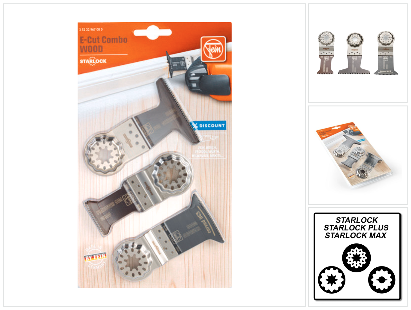 Assortiment E-Cut Starlock Wood 35222967080 · 3 lames — photo de l’offre ManoMano