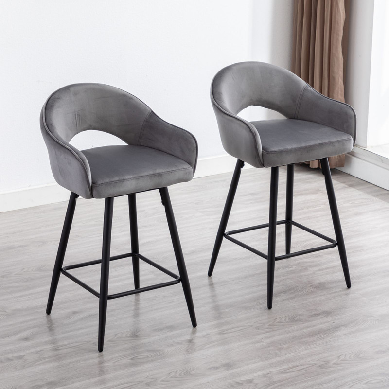 Wahson Office Chairs - Tabouret De Bar En Velours Lot De 2 Tabouret