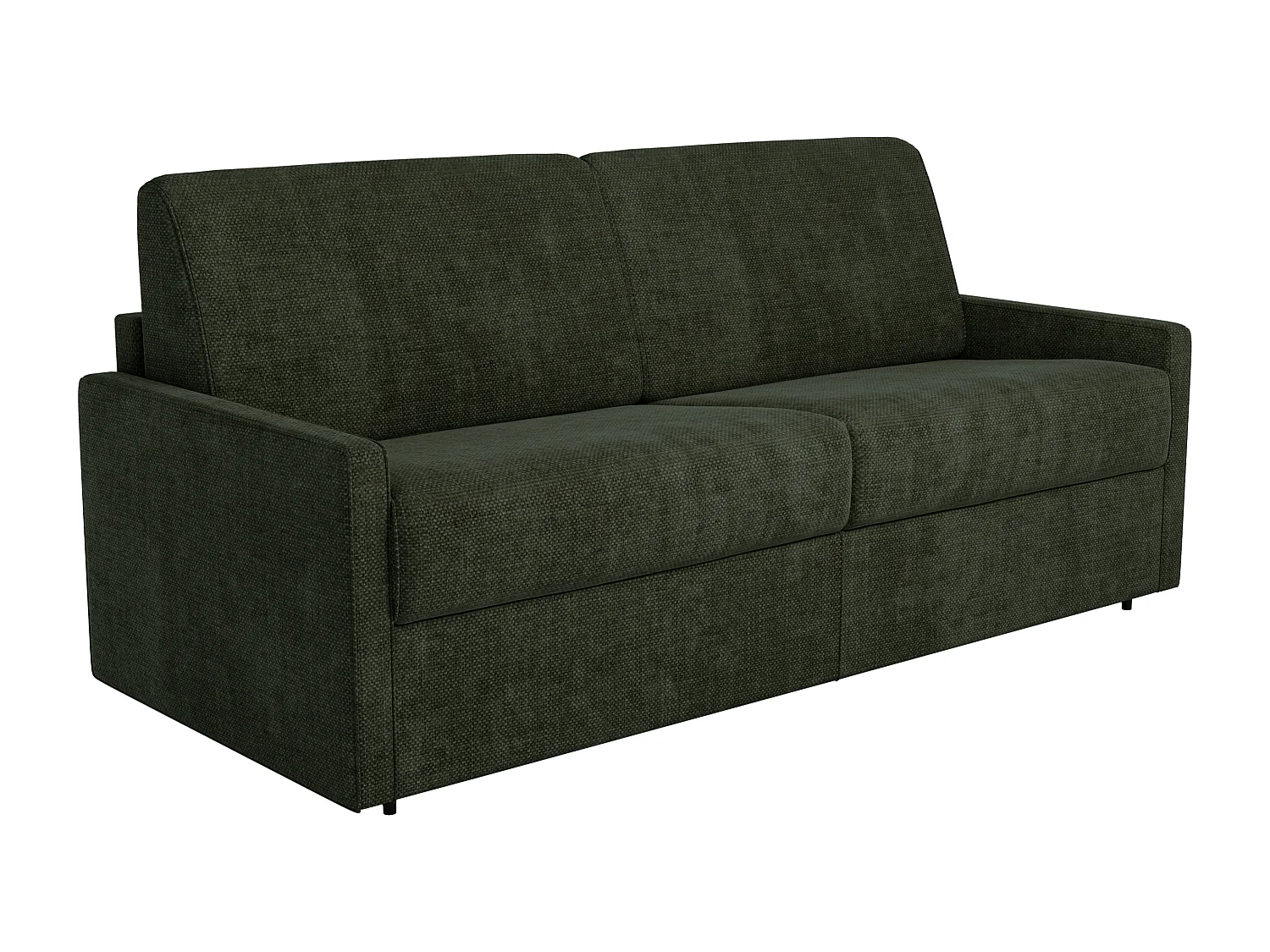 Canapé 2 Places Convertible Express En Tissu Vert Sapin - Couchage 120