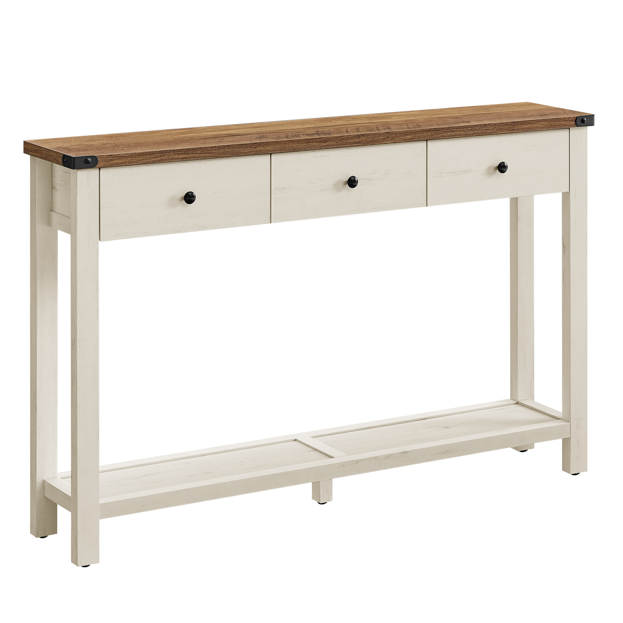 Vasagle – Table Console D'Entrée 3 Tiroirs – Étagère De Rangement