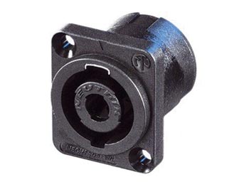 Neutrik - Speakon Einbaustecker, 4-Poliger Einbaustecker, Schwarz, D-Größe