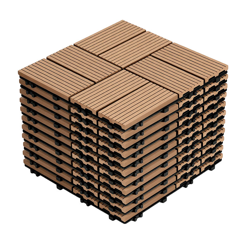 Wolketon 22 Pezzi Piastrelle Wpc A Incastro Con Drenaggio, Antiscivolo E Robuste Per Spa, Sauna E Bordo Piscina Teak