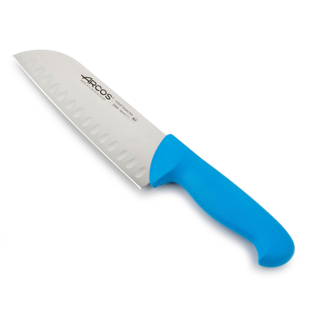 Arcos Santoku Messer Alveolos - Edelstahlklinge NITRUM 180 mm - Für Fleisch, Fisch und Gemüse - Polypropylen Griff Blau - Serie 2900 - Bild 3