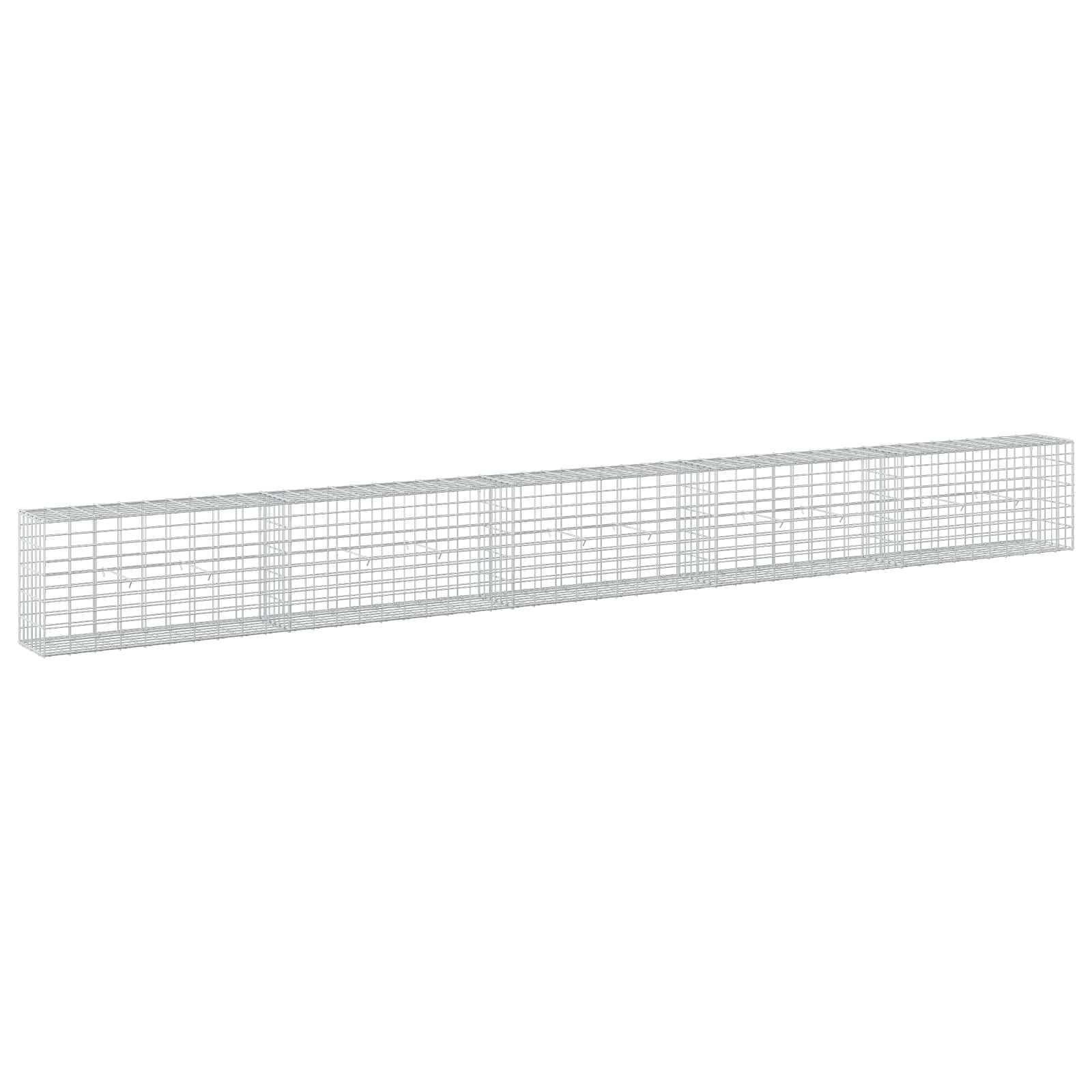 Vidaxl Versilbert Gabione Mit 5 Mm Draht Und 5X10 Cm Maschen 500X30x50 Cm