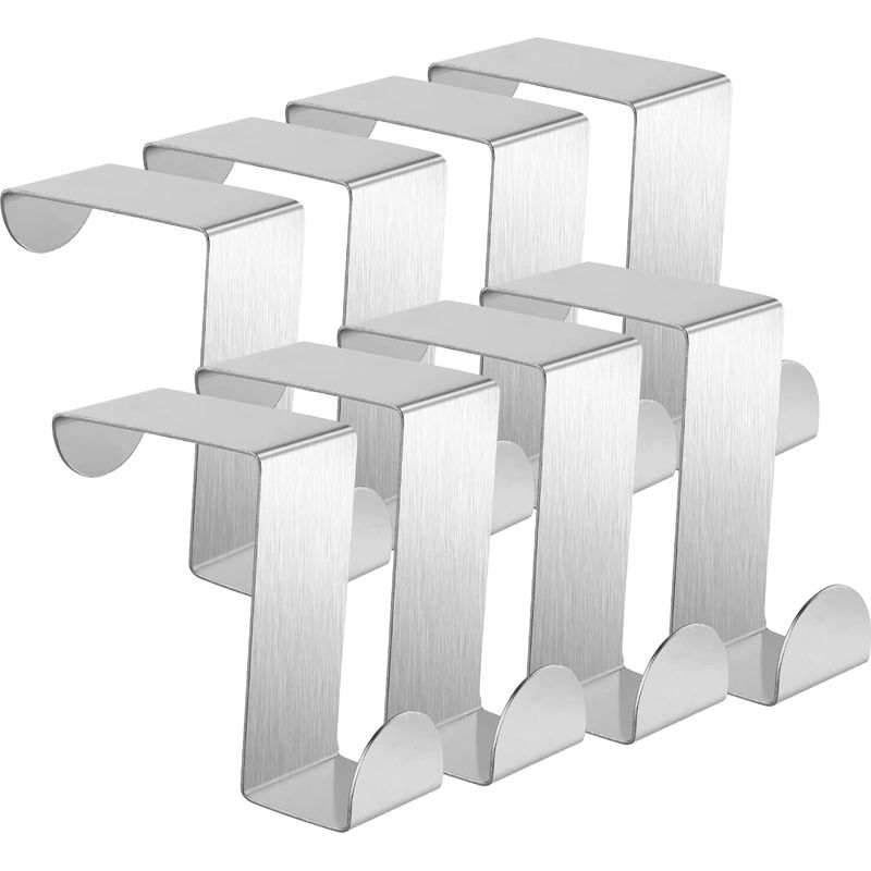 Crochet de porte en Z en acier inoxydable, support pour tiroir et armoire, 4,5 cm, lot de 8