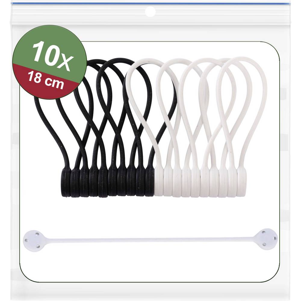 Quadrios 25CA577 25CA577 Serre-câble magnétique noir, blanc 10 pc(s) W379593