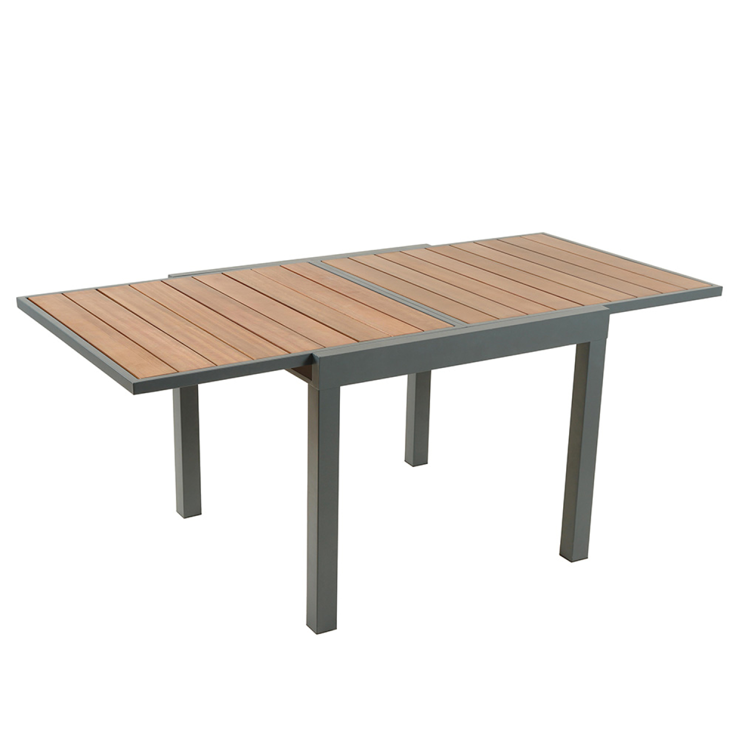 Concept-usine – Table De Jardin Extensible 180 Cm – Aluminium Et Bois