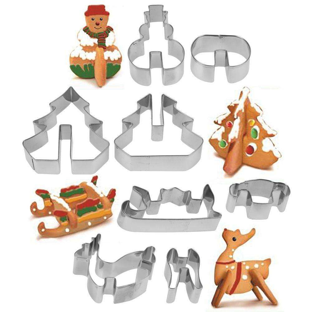 Oem Mehrfarbig Set Of 8 Christmas Molds For 3D Gingerbread In Stainless Steel