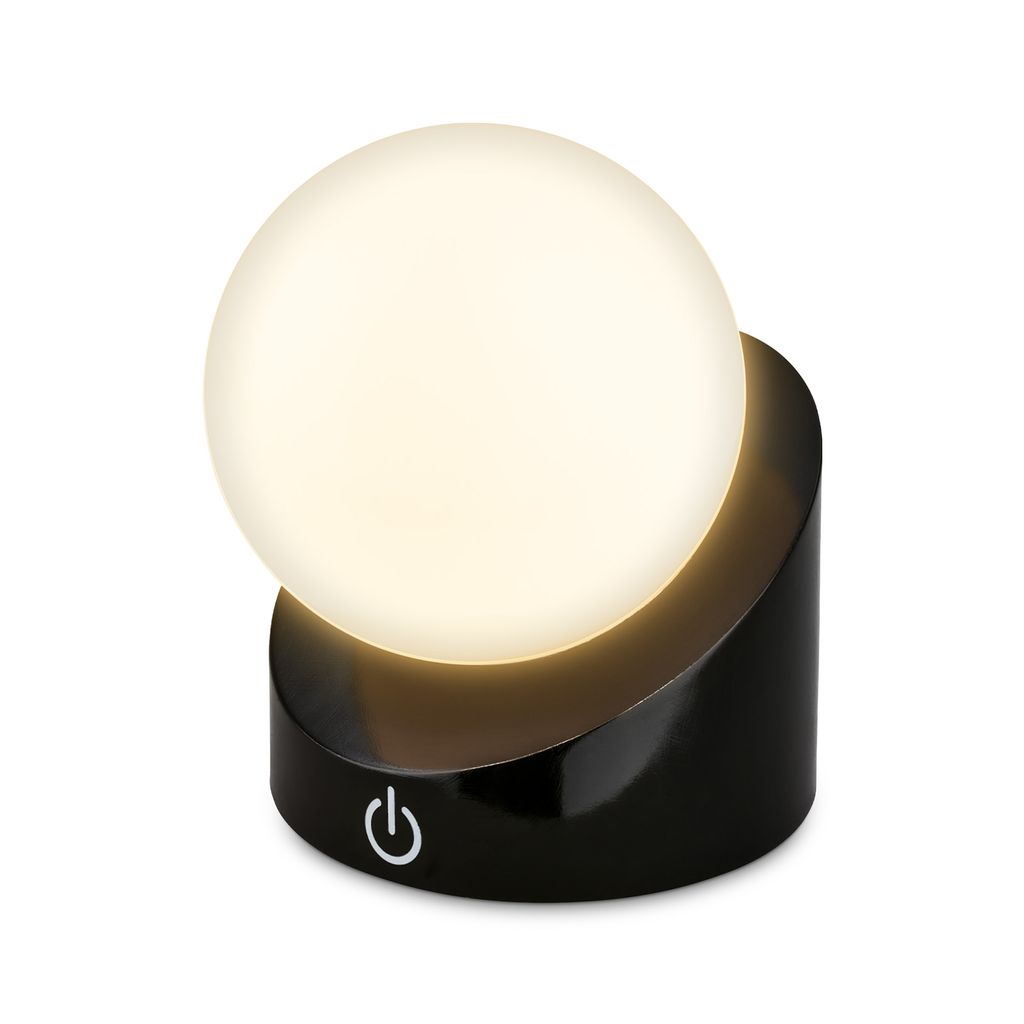B.k.licht Briloner Sora Mini Led Tischlampe Kabellos Ip54, 2er Set, Dimmbar, Touch, Kabellos, Spritzwasser- Und Staubschutz, Schwarz, 10 X 8 X 9 Cm
