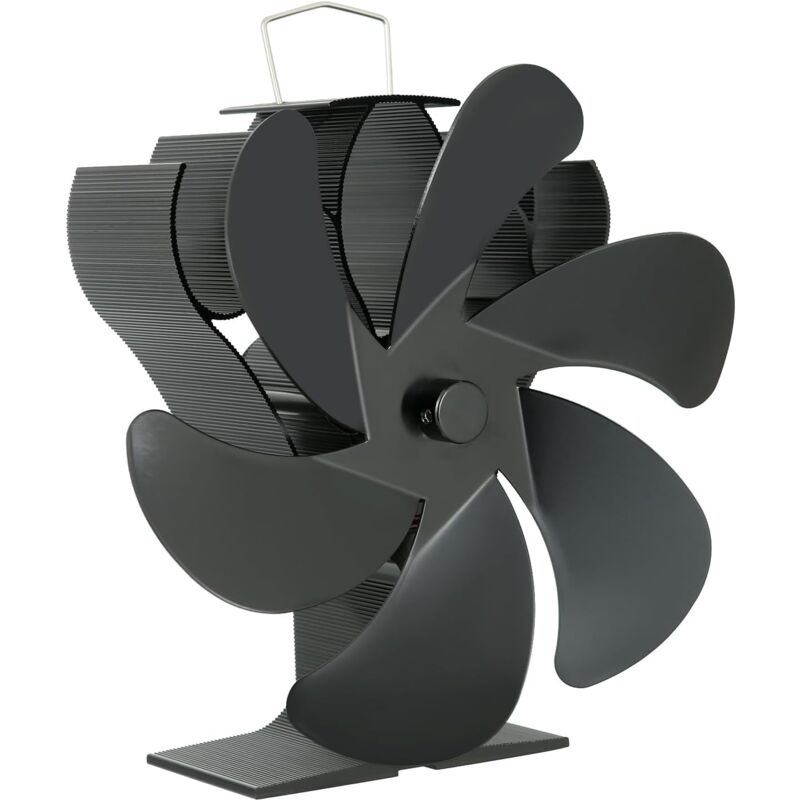 Ventilatore Per Stufa A Legna A 6 Pale, Ventilatore Per Camino Alimentato A Calore Con Termometro, Funzionamento Silenzioso, Ecologico Per Stufe A Legna/camini/stufe A Gas/stufe A Legna