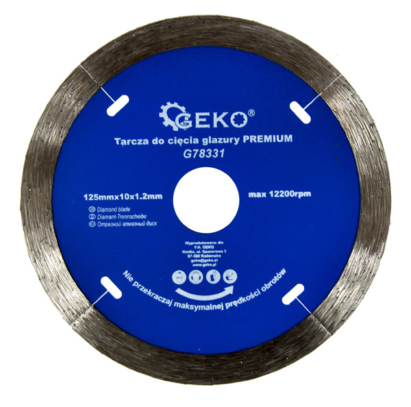 Import Diamantscheibe Geko Diamond Cutting Disc 125 Mm Laser Geschweißt