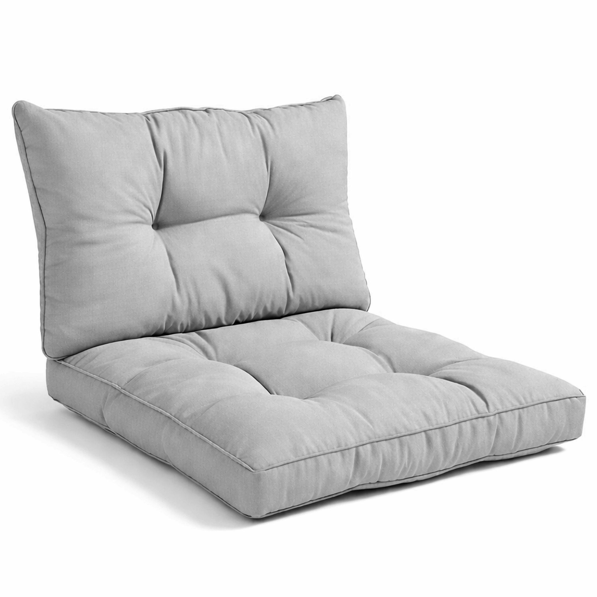 Beautissu Lounge Kissen Set Outdoor Hellgrau Xluna, 50x50cm, 50x40cm