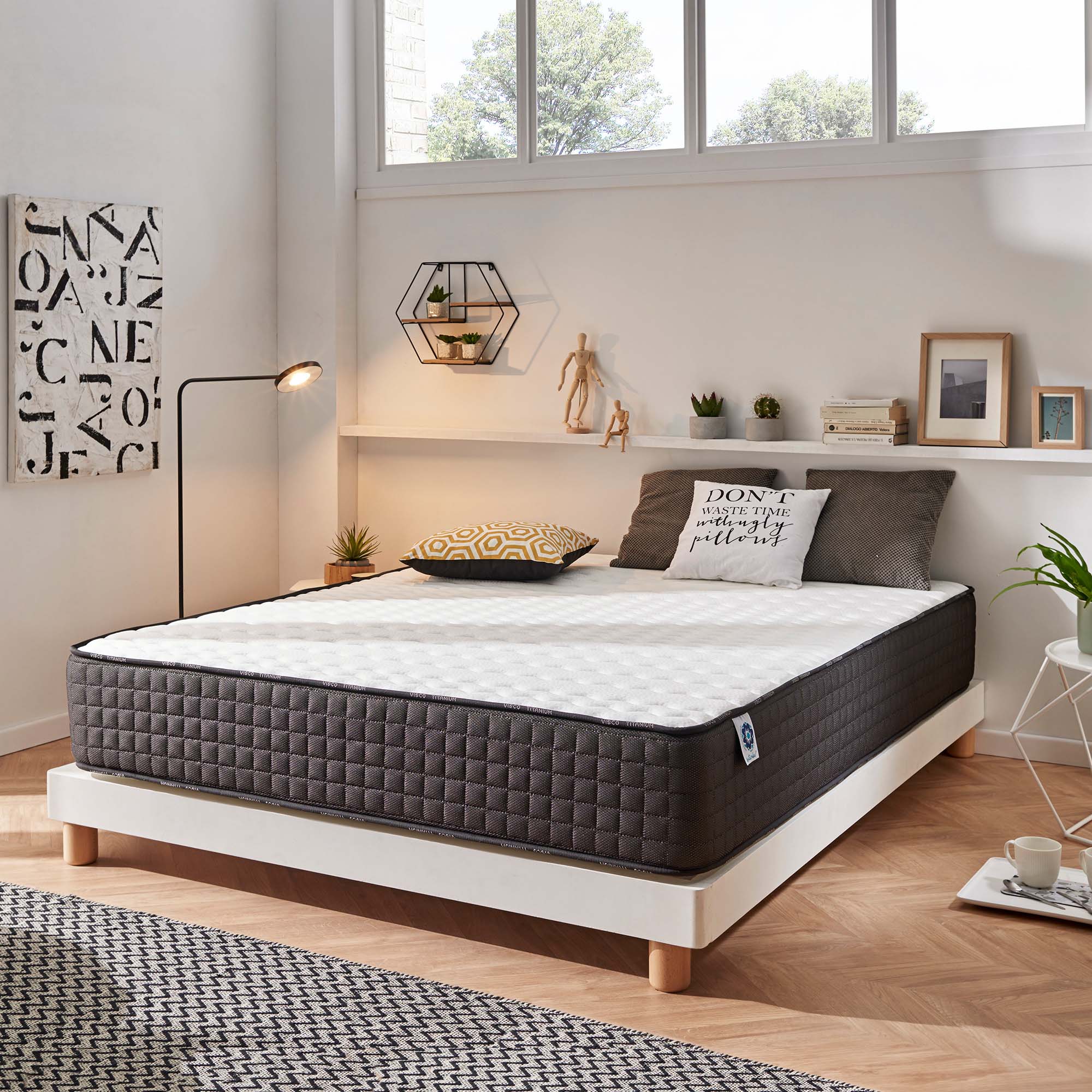 Naturalex - Matelas 160x200 Cm - Titanium - Matelas Ressorts Ensachés