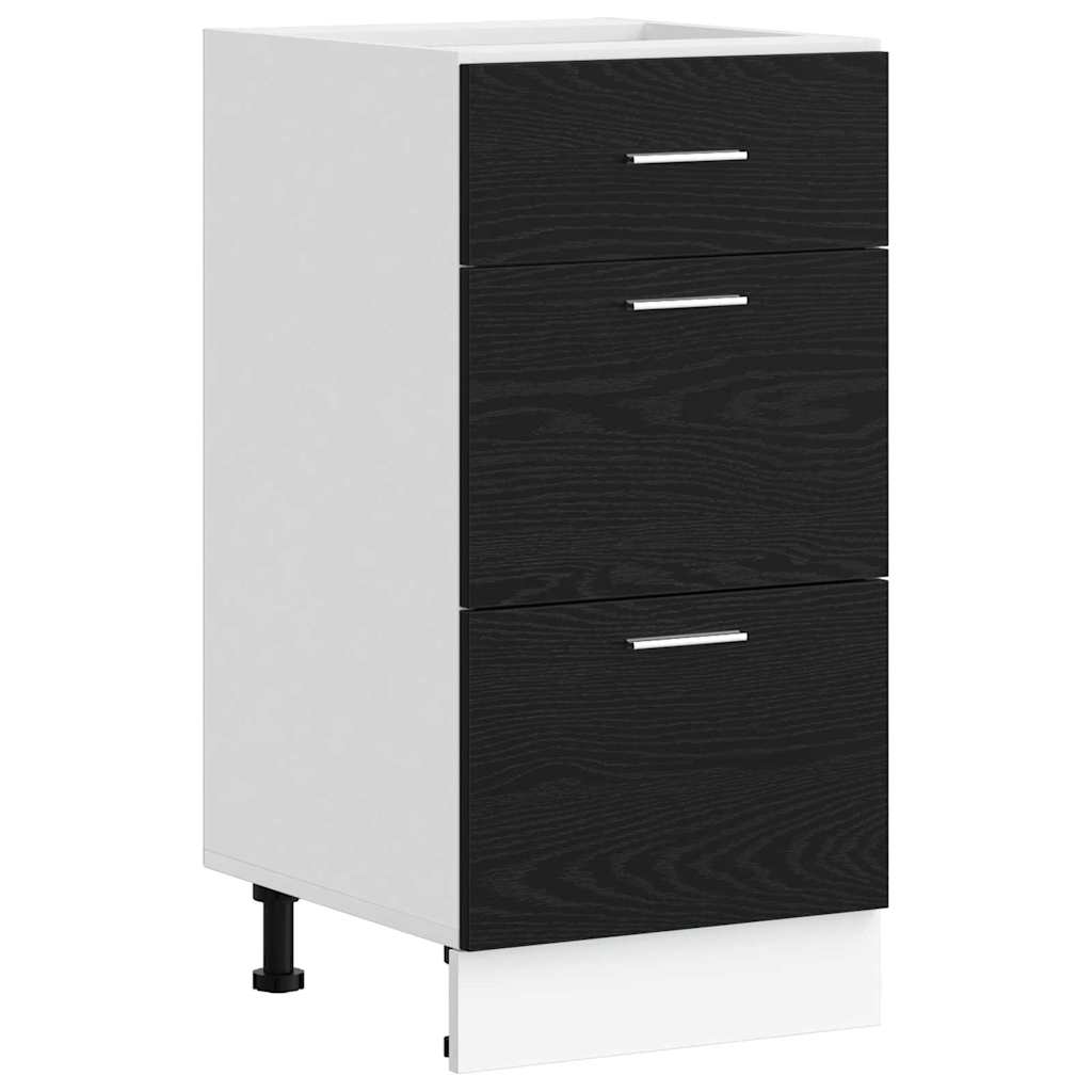 Vidaxl – Meuble Bas De Cuisine Noir Chêne 40 X 46 X 81.5 Cm – Bois