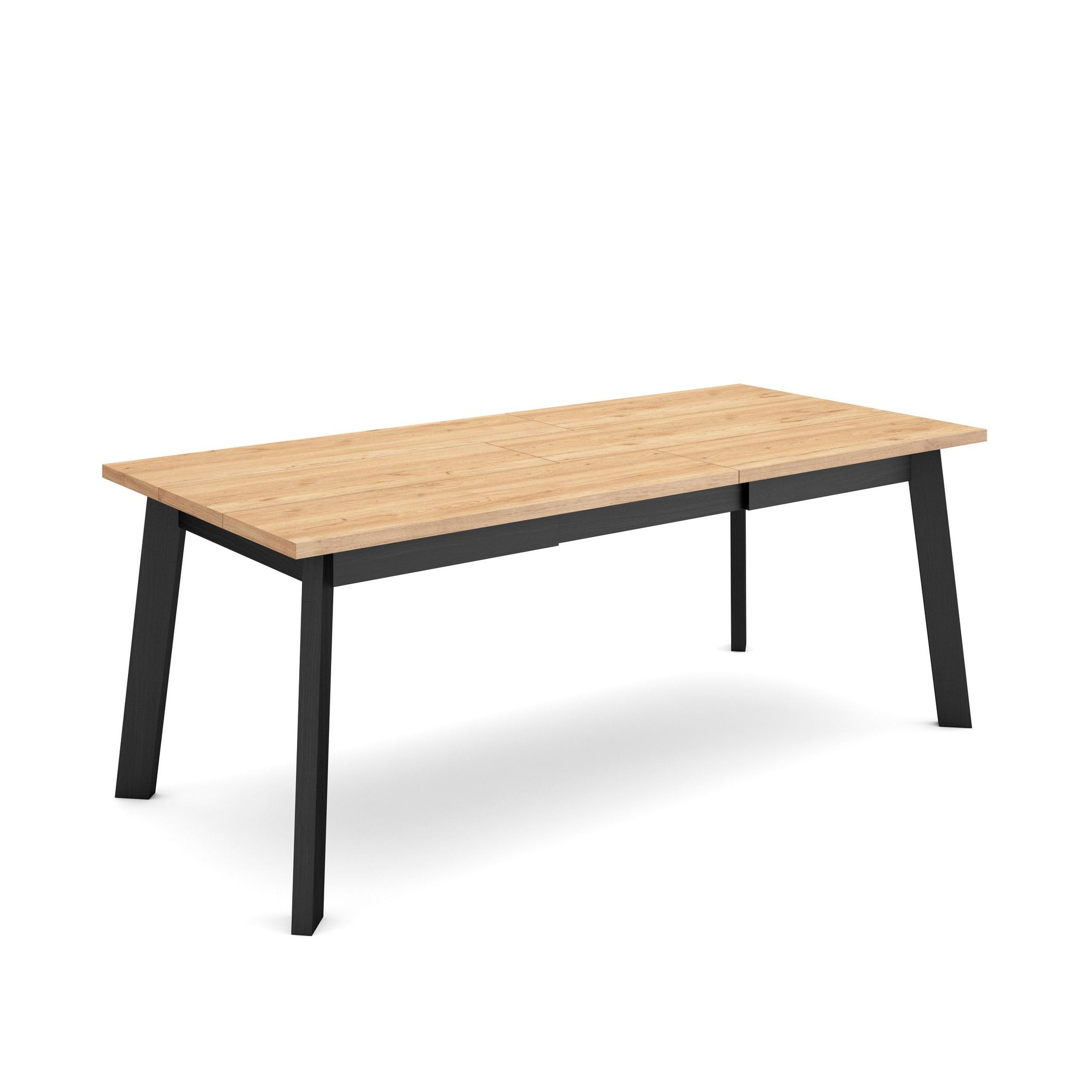 Skraut Home - Table À Manger, Meuble Salle À Manger, 200, Pour 10 Personnes, Pieds En Bois, Style Moderne, Chêne Et Noir