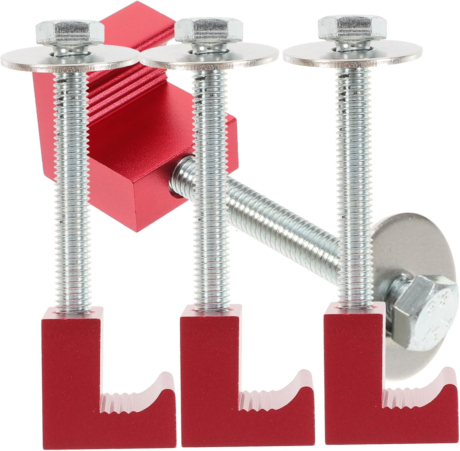 Crochets en J pour coffre à outils de camion, aluminium, rouge, lot de 4