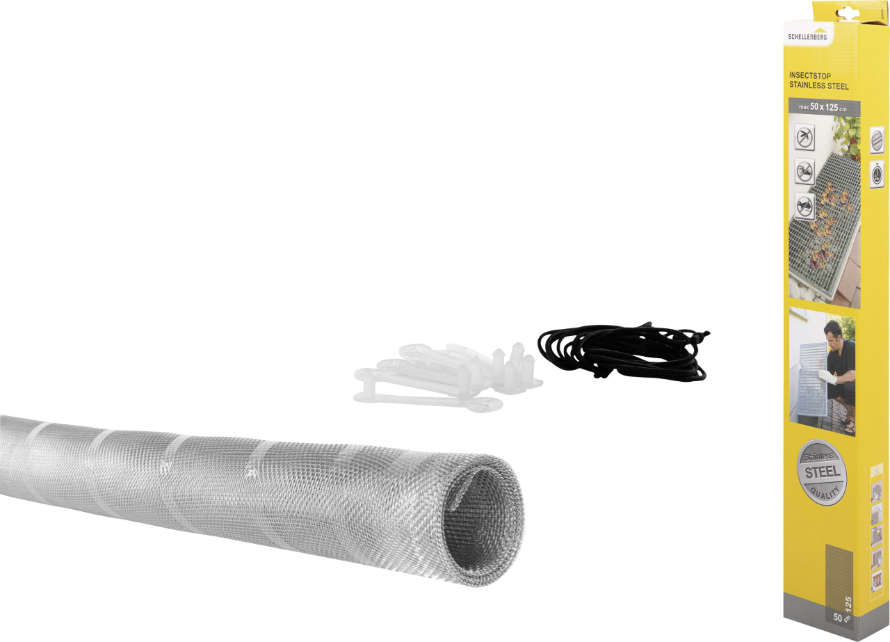 Schellenberg Beige/Silber Lichtschachtabdeckung "Aus Fiberglas,- Aluminium,- Und Edelstahlgewebe", (Rahmen: Gewebe: Silber), B:125cm H:50cm, Insekt... - Image 3