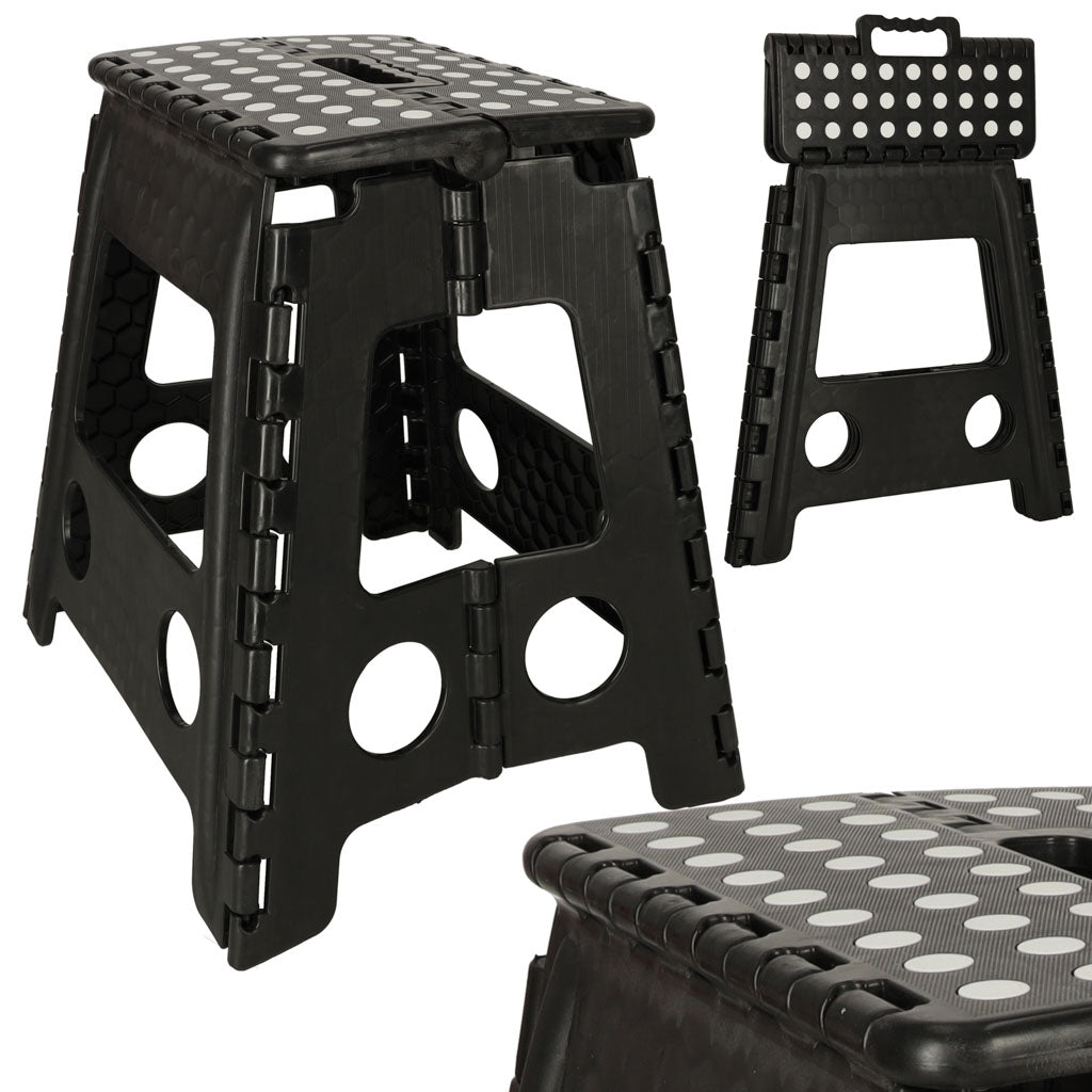 Northix Schwarz - Rutschfester Klapphocker 39Cm