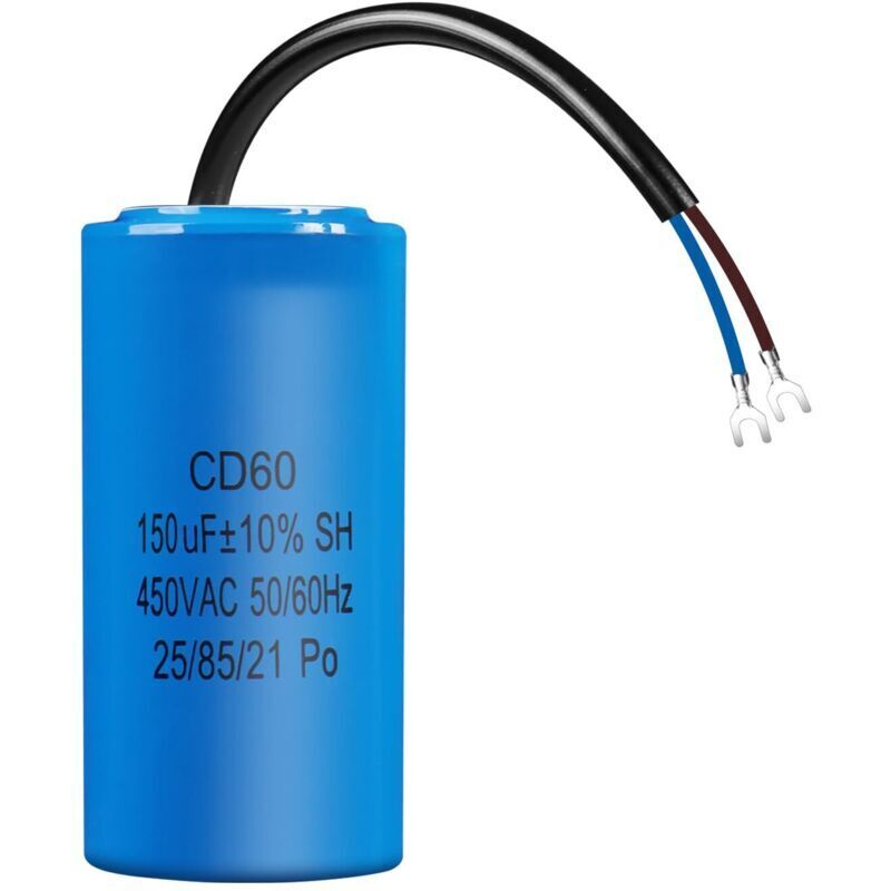 Condensateur de démarrage moteur 450 V 150 µF, avec câble, pour réfrigérateur, pompe et générateur