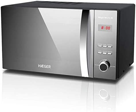 Haeger Versilbert Magic Micro 26 - Mikrowellenherd Mit 800W Leistung, 26L Fassungsvermögen - 5 Leistungsstufen, Auftaufunktion, 60-Minuten-Timer, 27 Cm Glasdrehteller, Mikrowellenherd Mit Einem Fassungsvermögen - Bild 3