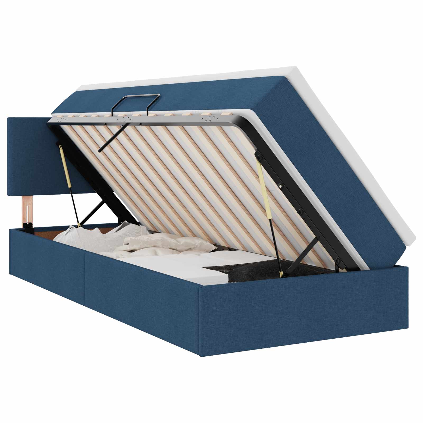 Lit Avec Rangement Et Matelas Bleu 90 X 190 Cm Velours Vidaxl